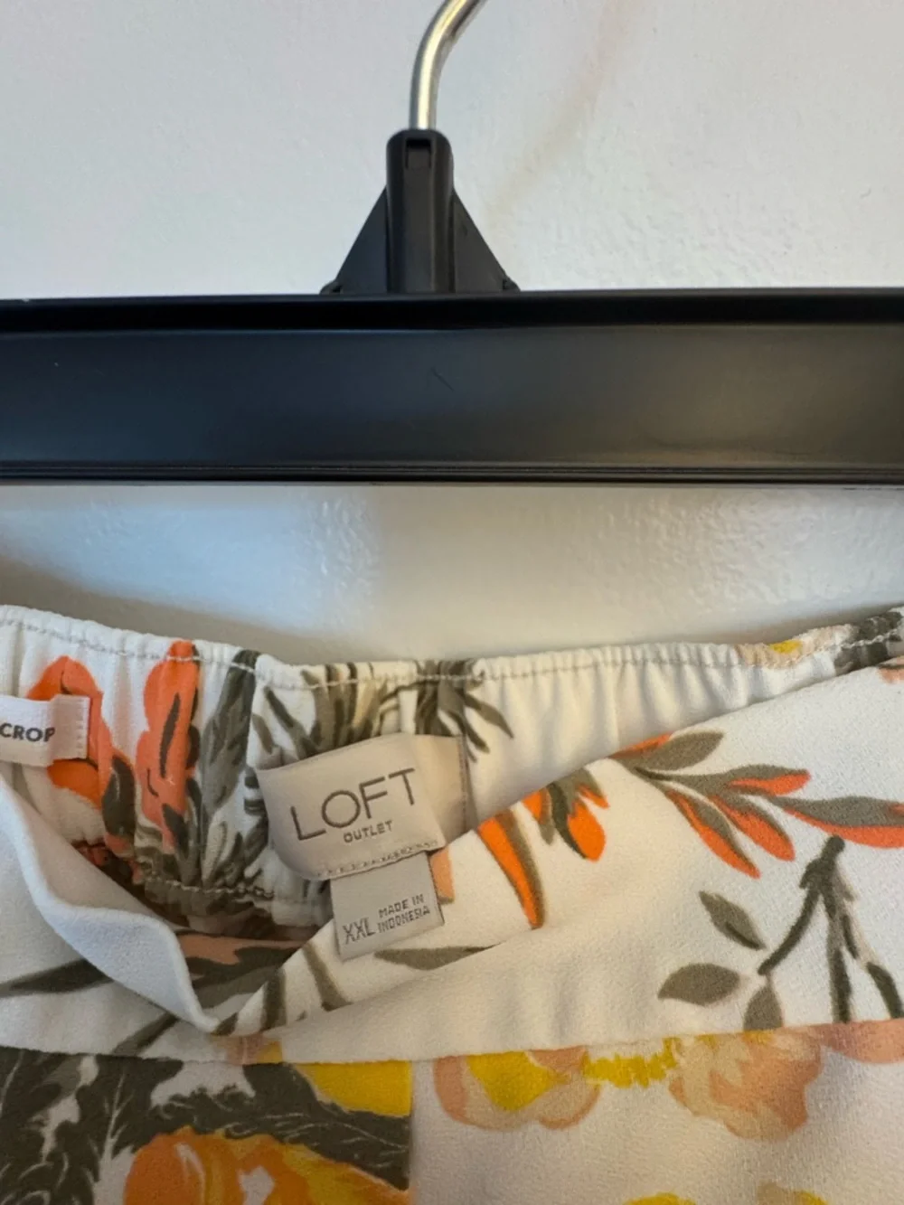 LOFT Floral Wide-Leg Pants in Yellow, Orange & Green on White - Picture 3 of 5